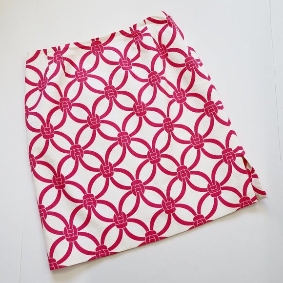 TALBOTS Size 10 White & Pink Skirt Career Business - Picture 1 of 6